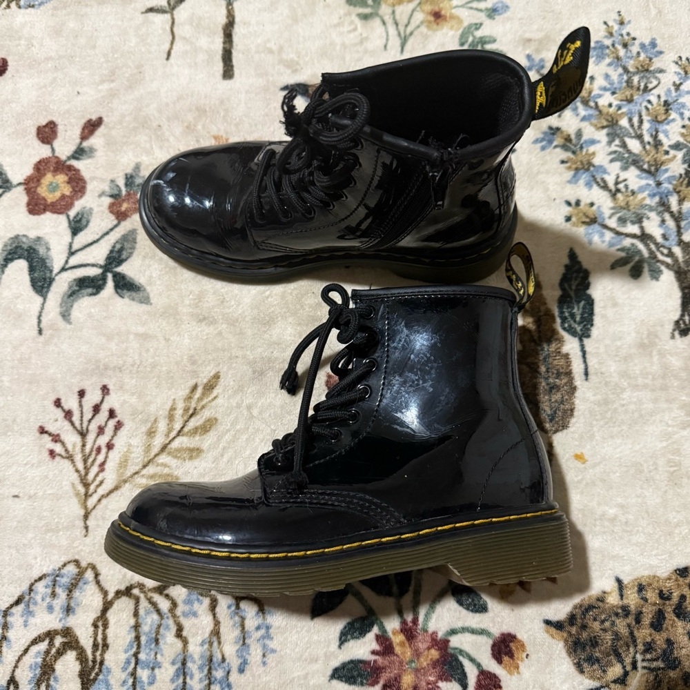 Dr Martens Black Patent  Lace-Up Boots 1youth